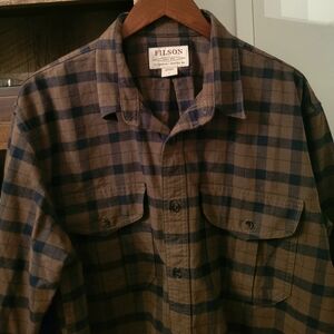 Filson Brown and Blue Plaid Shirt